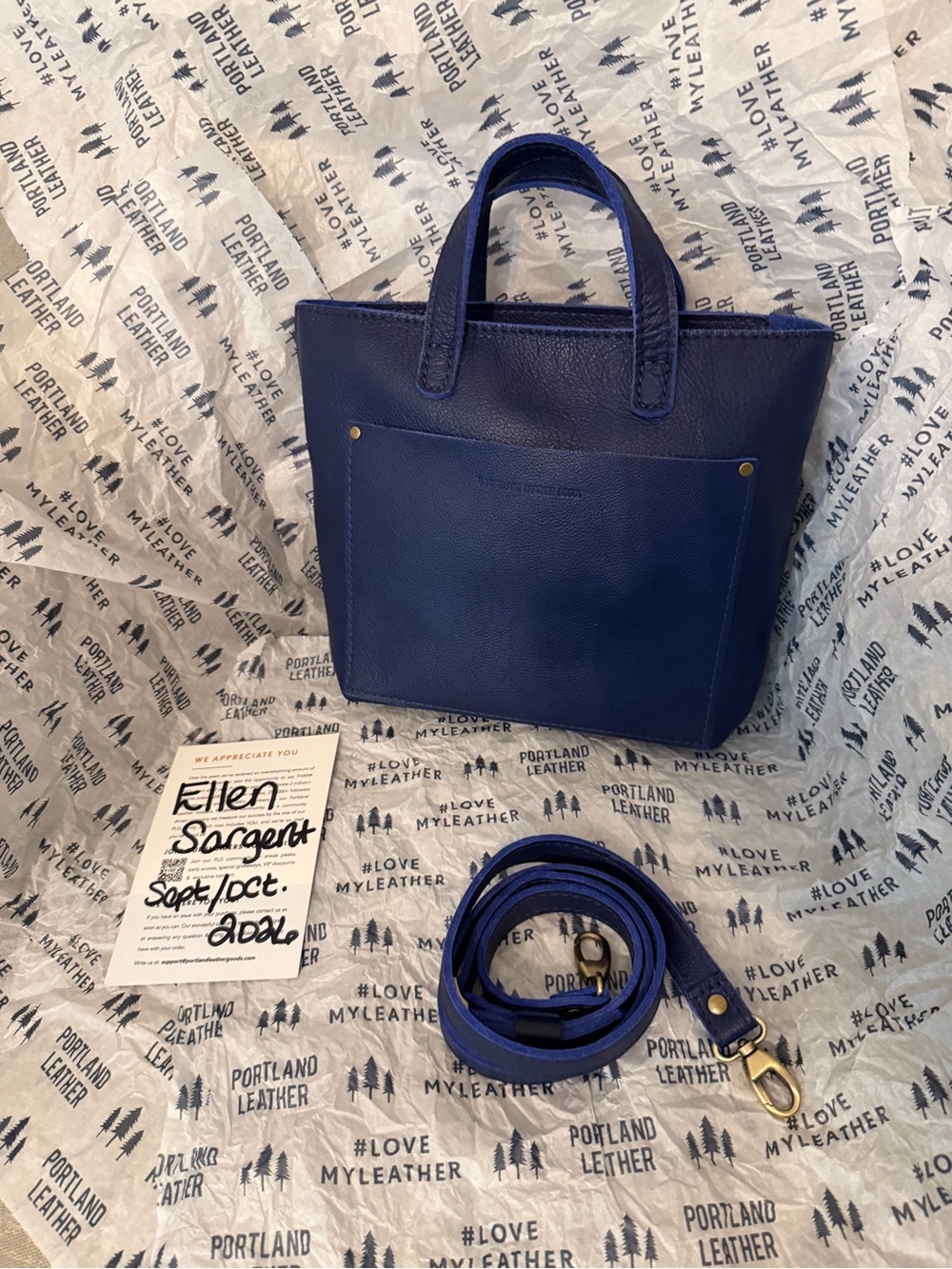 Portland Leather Group Mini Crossbody Tote in 💙COBALT💙